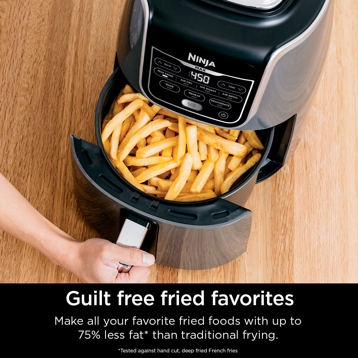 Ninja Max XL Air Fryer with 5.5 Quart Capacity, Cook, Crisp, Roast, Bake, Reheat and Dehydrate Functions, Grey